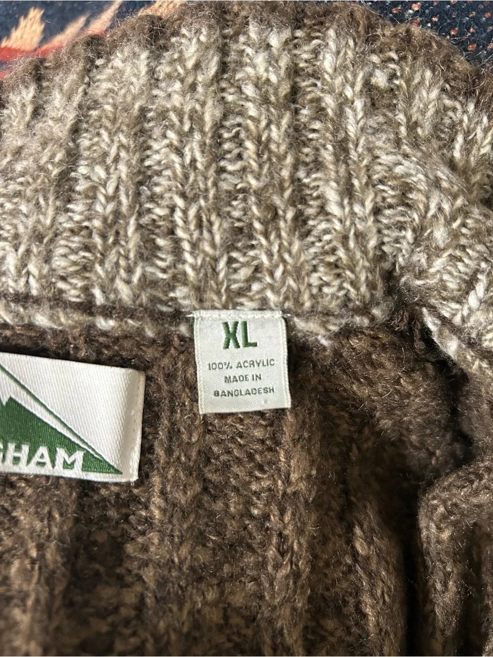 Rochingham Size XL Brown Ribbed Man s Sweater
